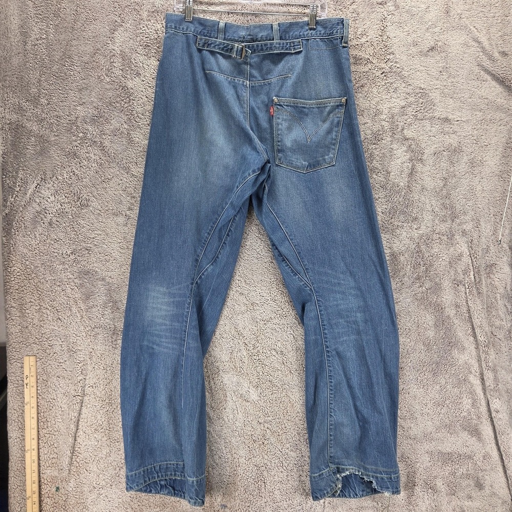 Vintage Levis Engineered Jeans Mens 33x34 Blue Twisted Buckle Back One Pocket